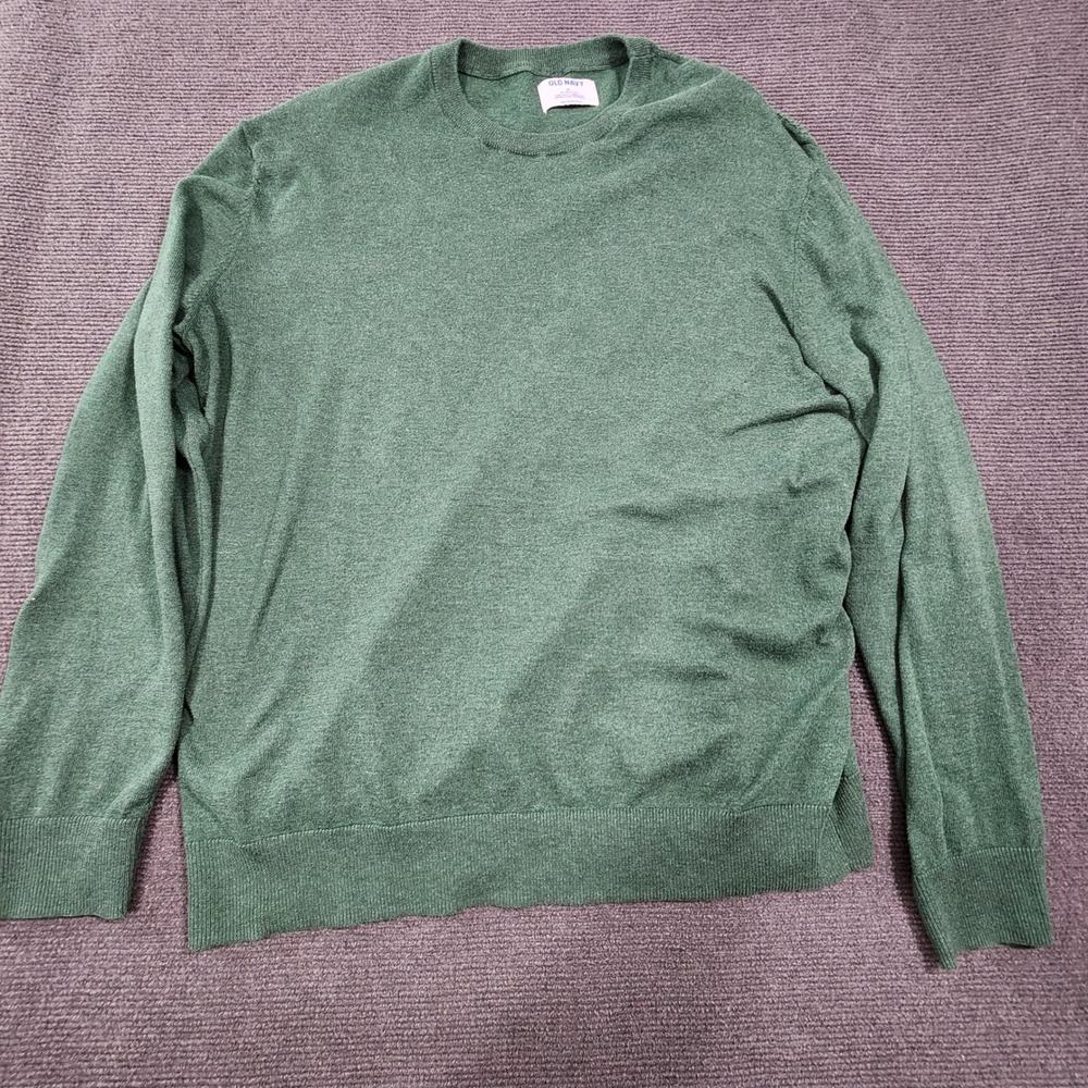 Old Navy Sweater Mens XL Dark Green Go-Recycled Core Crew Neck Pullover